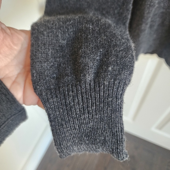 Ethan Pierce Charcoal Gray Lambswool Collared Pullover Mens Medium - Picture 6 of 9